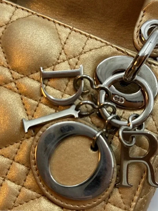 Dior Mini Lady Dior Tote in Metallic Gold - Picture 5 of 8